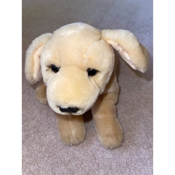 Yellow Lab Labrador Puppy Dog Golden Retriever Stuffed Plush 16" Kids Preferred - Picture 1 of 7
